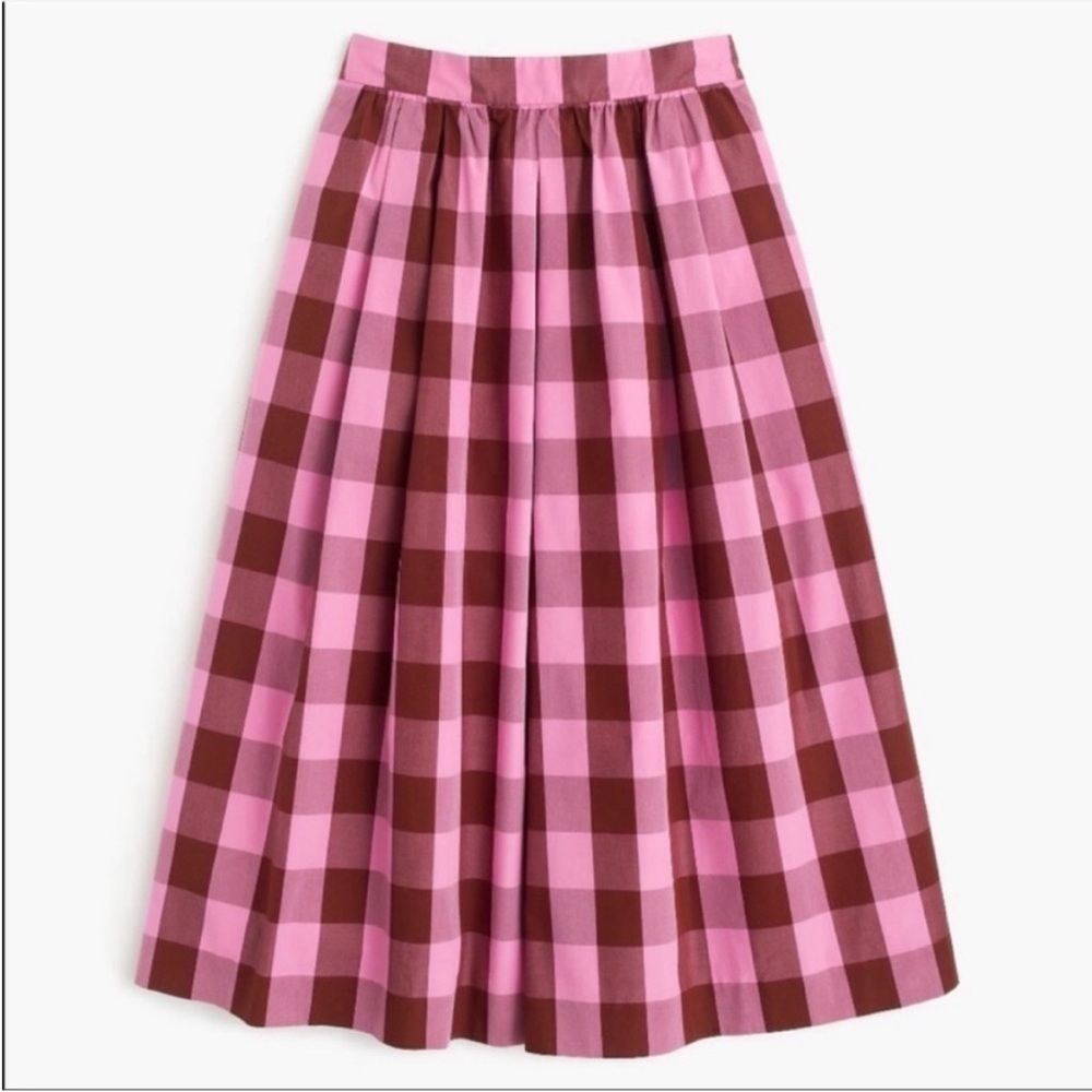 J Crew Cotton Gingham Midi Skirt - size 00 - Perfect Condition - Picture 4 of 10